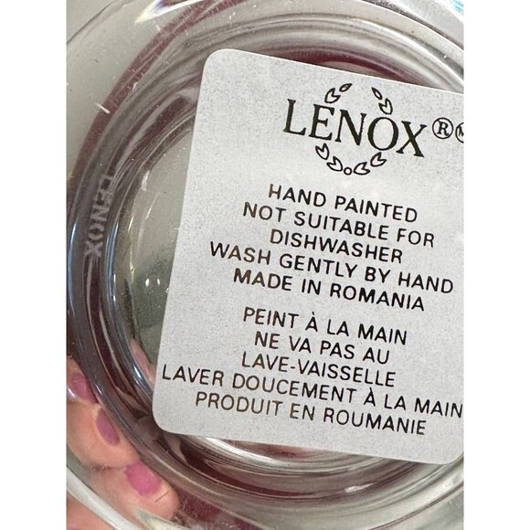 Lenox Crimson Splendor Serving Bowl Burgundy Glass Romania Floral Etched Holiday - Picture 3 of 6